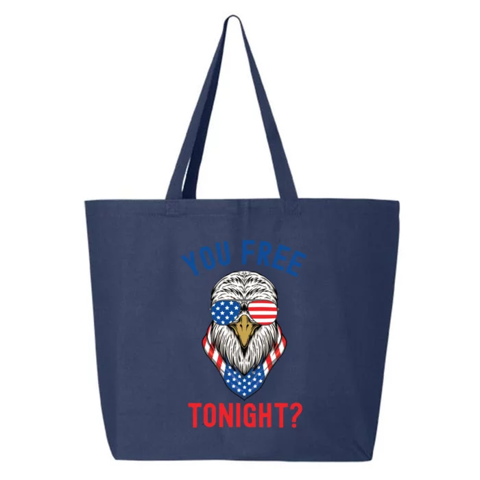 Bald Eagle 4th Of July Fourth Freedom Flag You Free Tonight Funny Gift 25L Jumbo Tote