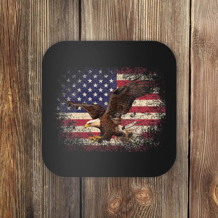 Bald Eagle 4th Of July Christmas Gift American Flag Coaster