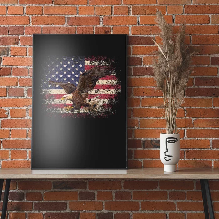 Bald Eagle 4th Of July Christmas Gift American Flag Poster