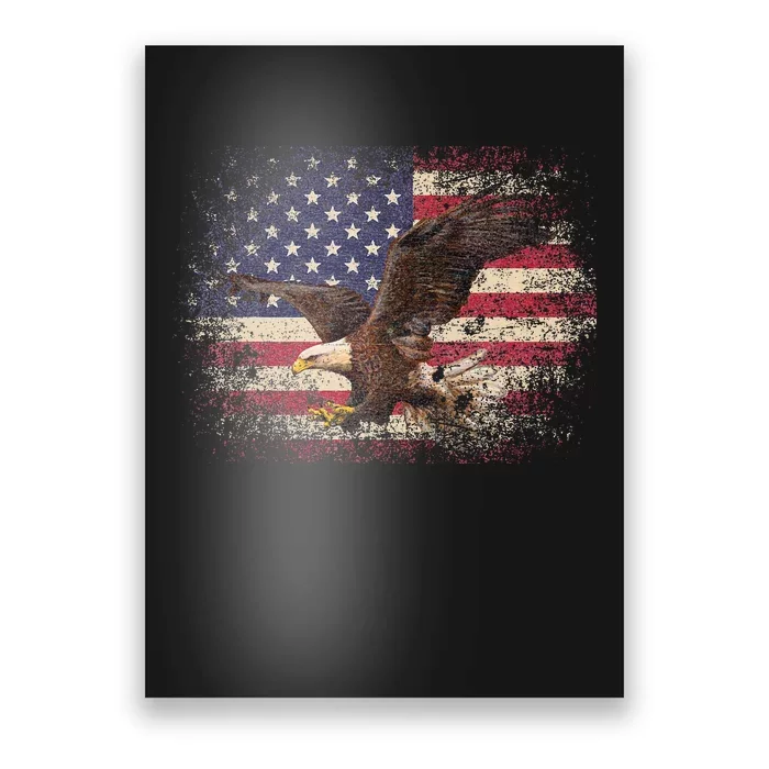 Bald Eagle 4th Of July Christmas Gift American Flag Poster