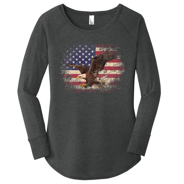 Bald Eagle 4th Of July Christmas Gift American Flag Country Women's Perfect Tri Tunic Long Sleeve Shirt