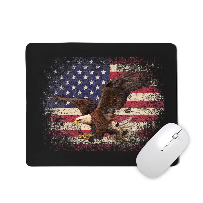 Bald Eagle 4th Of July Christmas Gift American Flag Country Mousepad