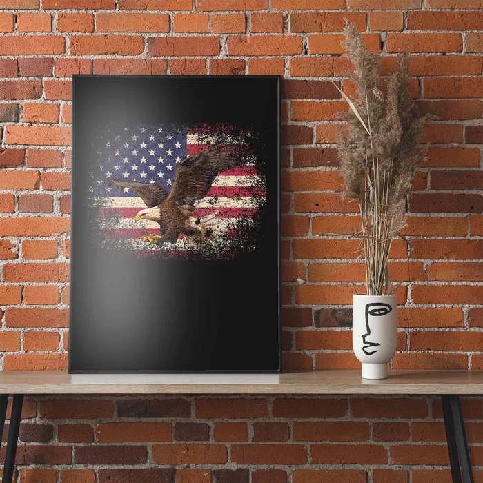 Bald Eagle 4th Of July Christmas Gift American Flag Country Poster