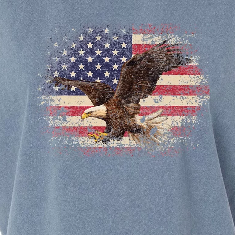 Bald Eagle 4th Of July Christmas Gift American Flag Country Garment-Dyed Women's Muscle Tee