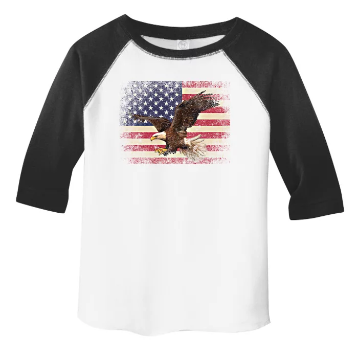 Bald Eagle 4th Of July Christmas Gift American Flag Country Great Gift Toddler Fine Jersey T-Shirt