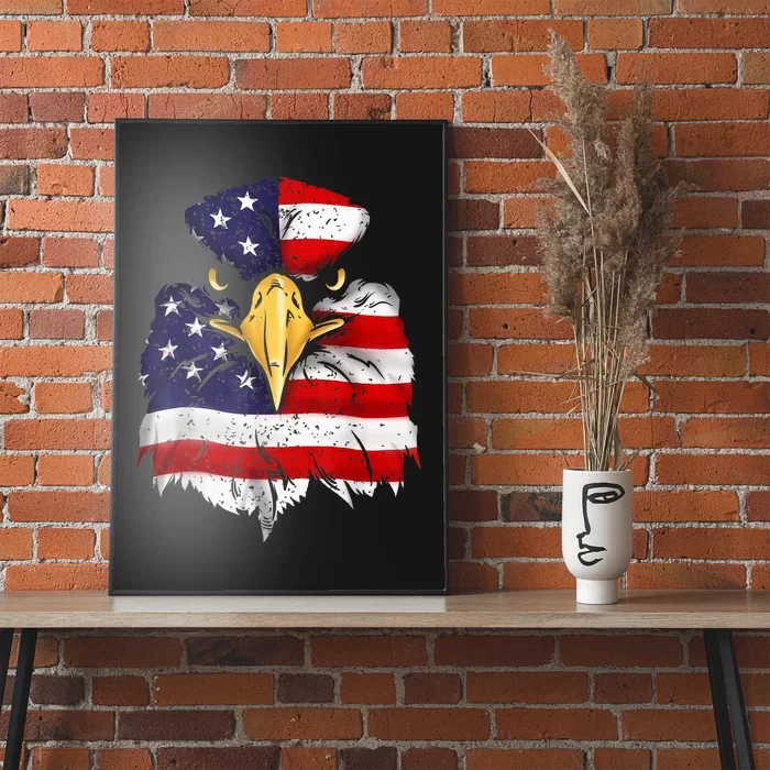 Bald Eagle 4th of July American Flag Patriotic Freedom USA Poster