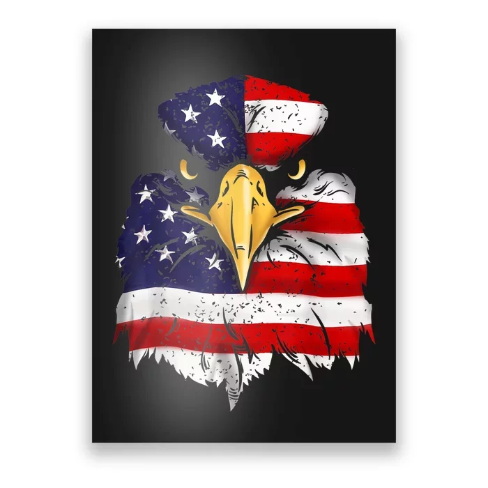 Bald Eagle 4th of July American Flag Patriotic Freedom USA Poster