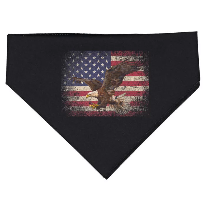 Bald Eagle 4th Of July Christmas Gift American Flag Country USA-Made Doggie Bandana