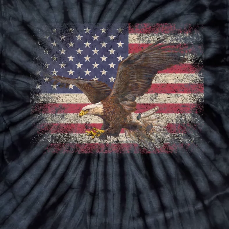 Bald Eagle 4th Of July Christmas Gift American Flag Country Tie-Dye T-Shirt