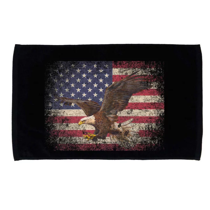 Bald Eagle 4th Of July Christmas Gift American Flag Country Microfiber Hand Towel