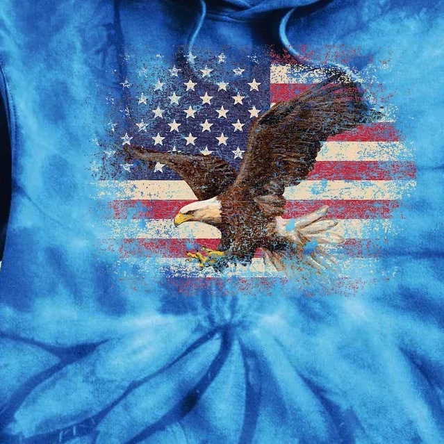 Bald Eagle 4th Of July Christmas Gift American Flag Tie Dye Hoodie