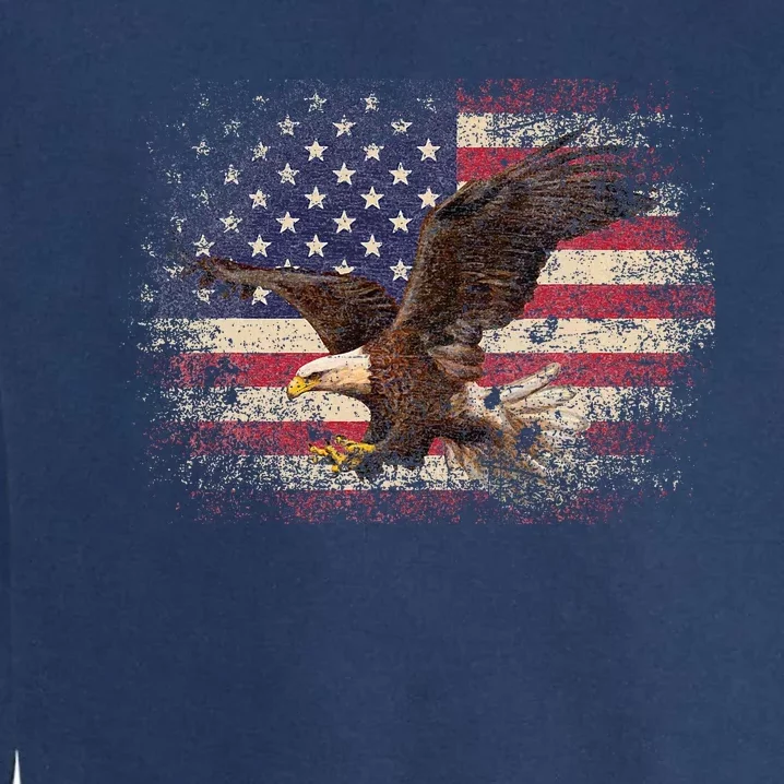 Bald Eagle 4th Of July Christmas Gift American Flag Garment-Dyed Sweatshirt