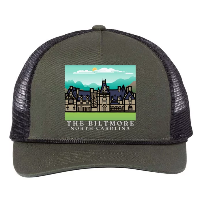 Biltmore Estate Asheville North Carolina In Color Retro Rope Trucker Hat Cap