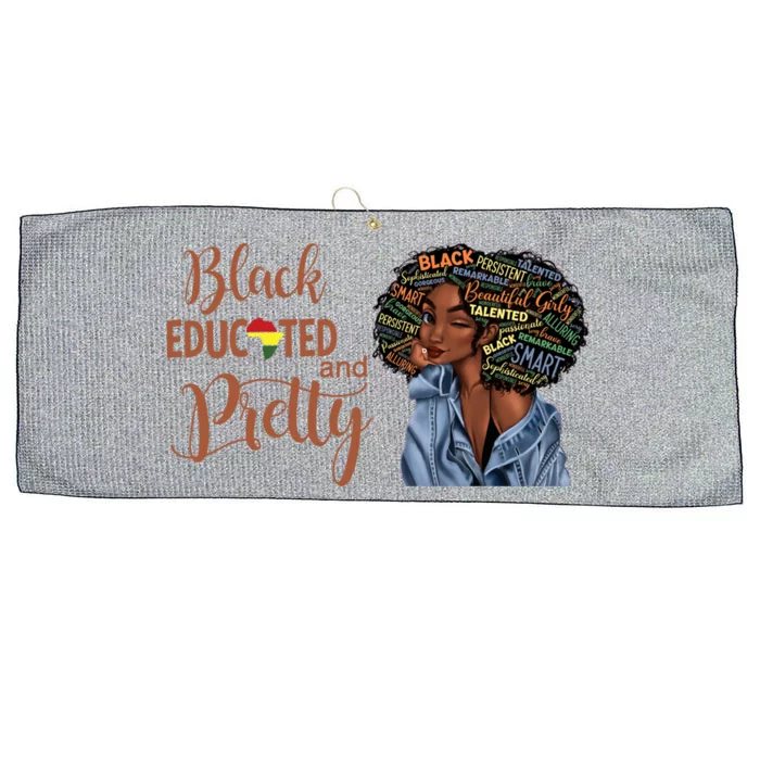 Black Educated And Pretty Gift Large Microfiber Waffle Golf Towel