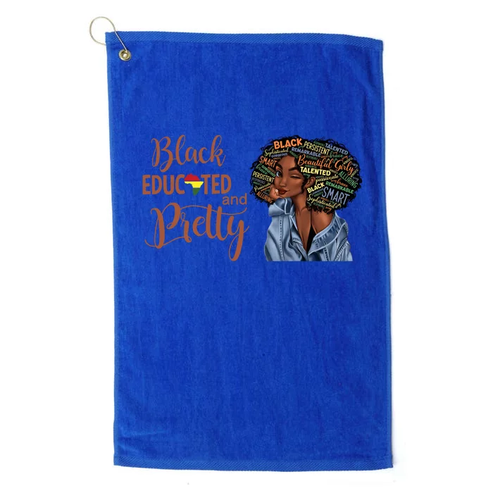 Black Educated And Pretty Gift Platinum Collection Golf Towel