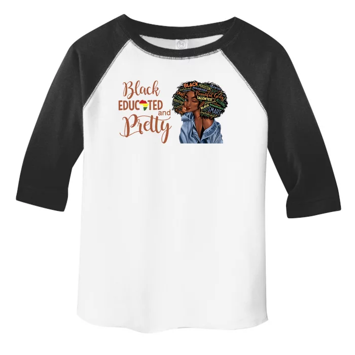 Black Educated And Pretty Gift Toddler Fine Jersey T-Shirt