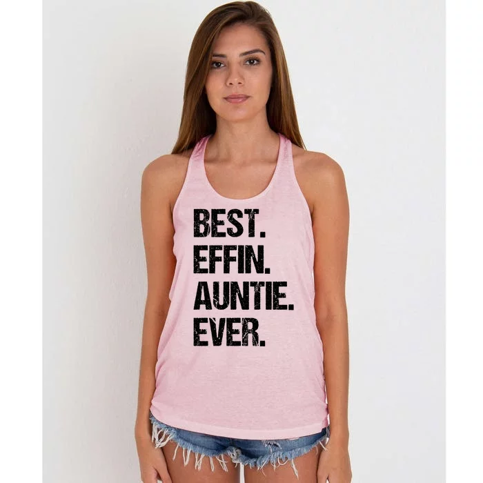 Best Effin Auntie Ever Cool Gift Women's Knotted Racerback Tank