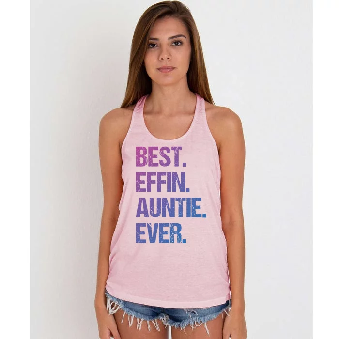 Best Effin Auntie Ever Cool Gift Women's Knotted Racerback Tank