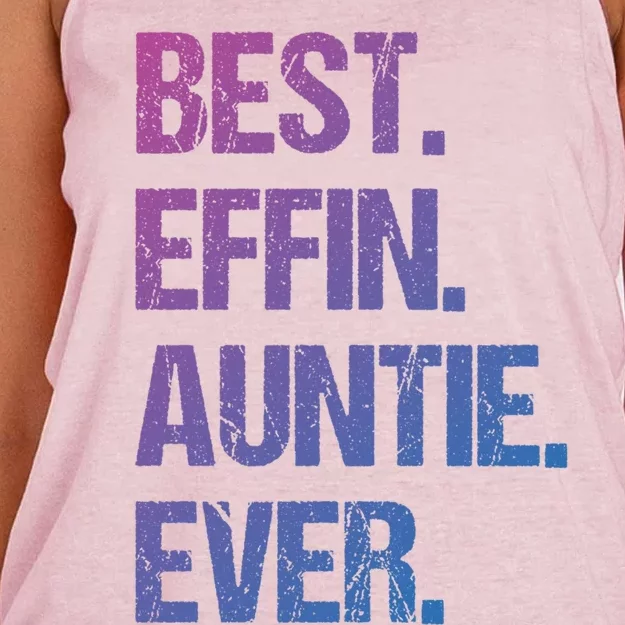 Best Effin Auntie Ever Cool Gift Women's Knotted Racerback Tank