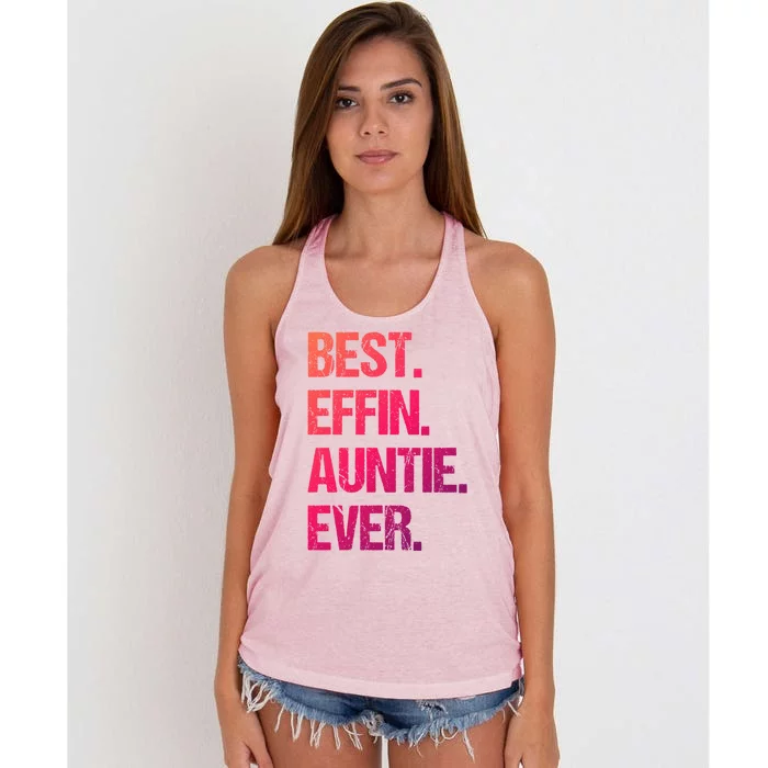 Best Effin Auntie Ever Cool Gift Women's Knotted Racerback Tank