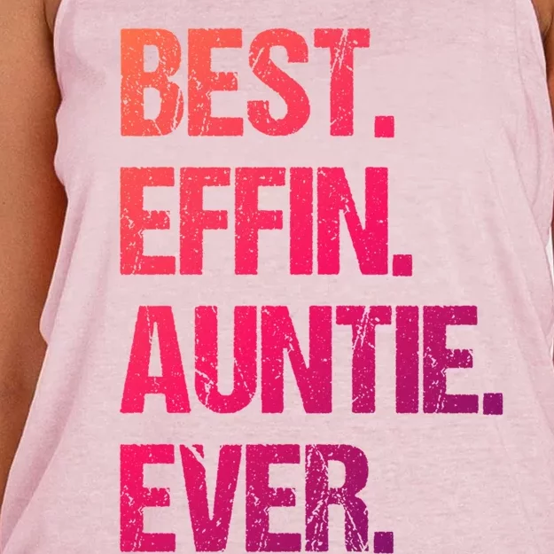 Best Effin Auntie Ever Cool Gift Women's Knotted Racerback Tank