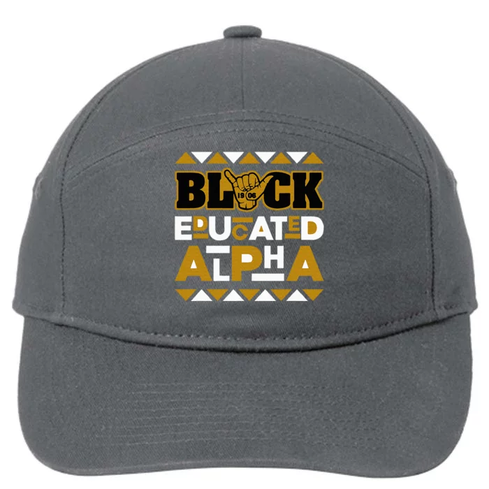 Black Educated Alpha 7-Panel Snapback Hat