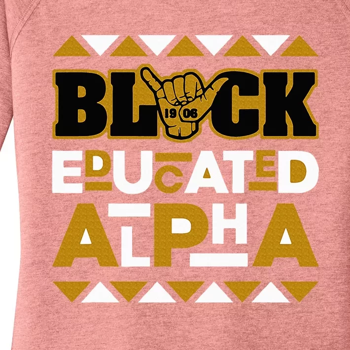 Black Educated Alpha Women's Perfect Tri Tunic Long Sleeve Shirt