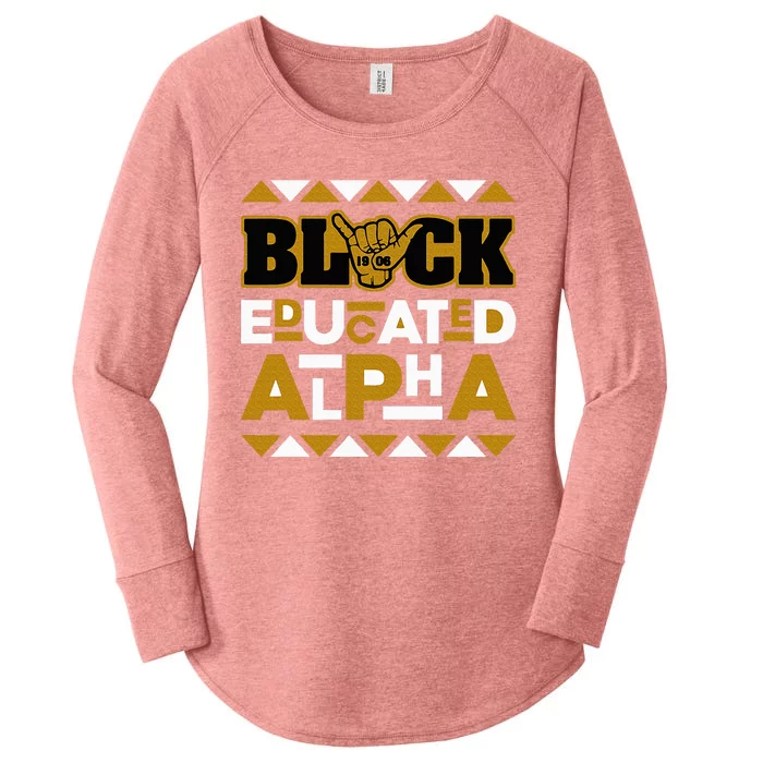 Black Educated Alpha Women's Perfect Tri Tunic Long Sleeve Shirt