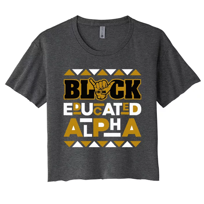 Black Educated Alpha Women's Crop Top Tee