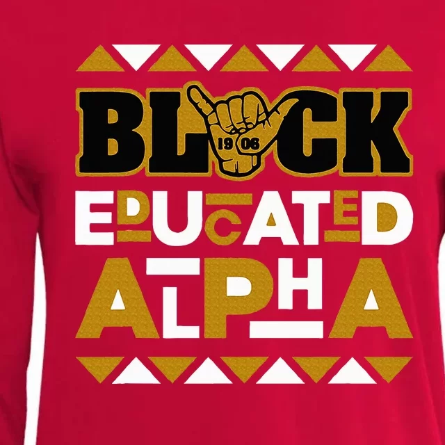 Black Educated Alpha Womens Cotton Relaxed Long Sleeve T-Shirt