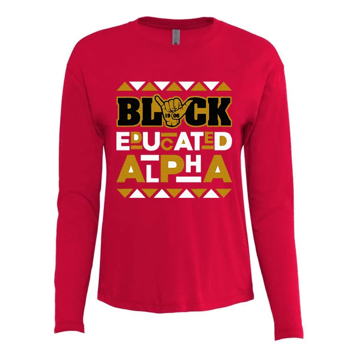 Black Educated Alpha Womens Cotton Relaxed Long Sleeve T-Shirt