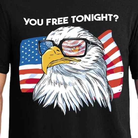 Bald Eagle American Flag You Free Tonight Gift Pajama Set