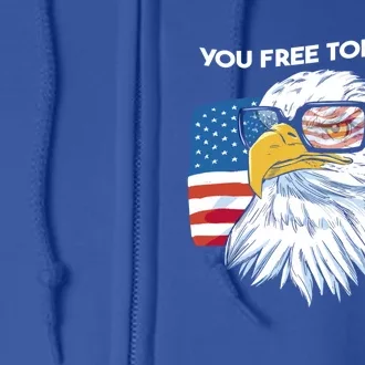 Bald Eagle American Flag You Free Tonight Gift Full Zip Hoodie