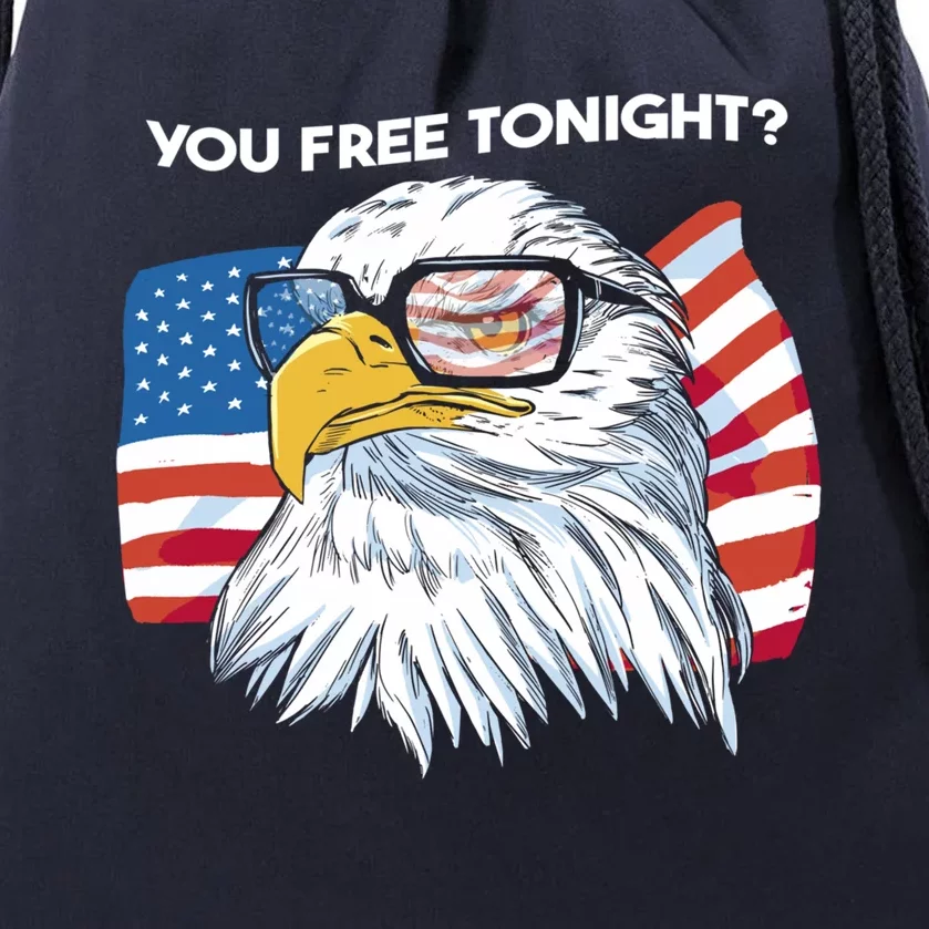 Bald Eagle American Flag You Free Tonight Gift Drawstring Bag