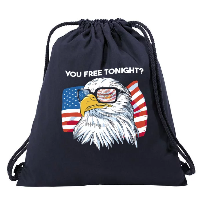 Bald Eagle American Flag You Free Tonight Gift Drawstring Bag