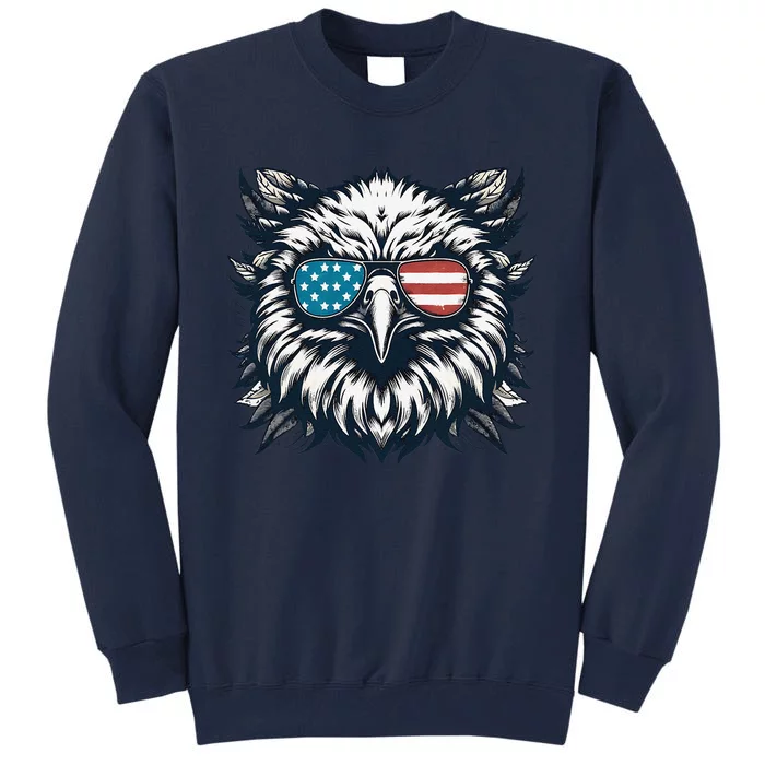 Bald Eagle American Usa 4th Of July Patriotic Funny Eagle Tall Sweatshirt