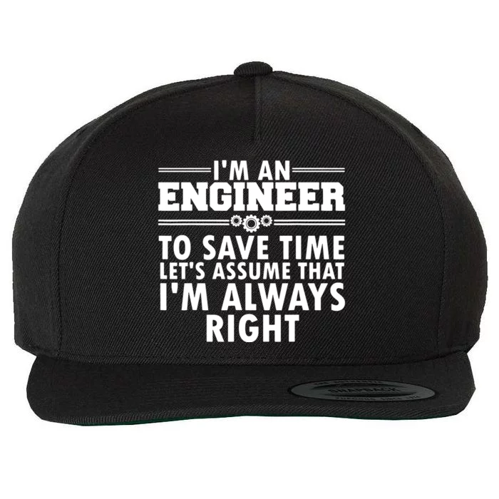 Best Engineer Art For Men Women Humor Engineering Lovers Wool Snapback Cap