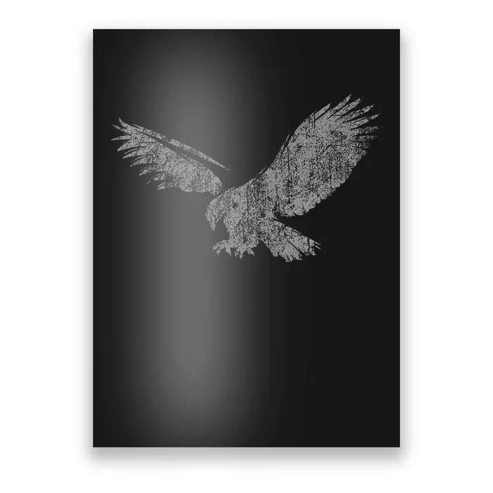 Beautiful Eagle American Bird Silhouette Flying Vintage Usa Poster