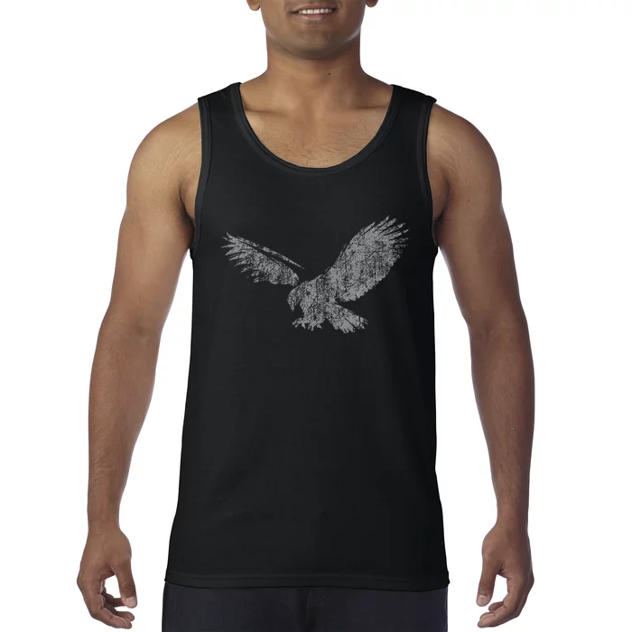 Beautiful Eagle American Bird Silhouette Flying Vintage Usa Tank Top