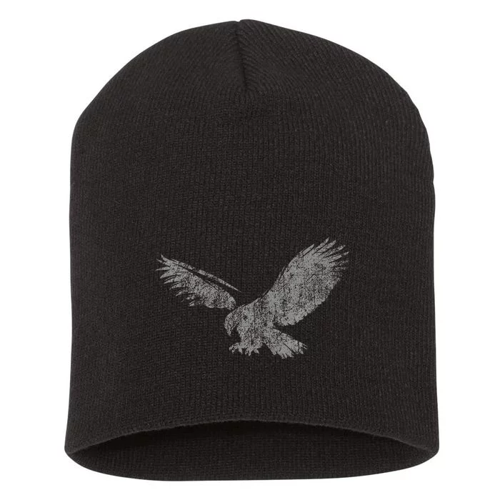 Beautiful Eagle American Bird Silhouette Flying Vintage Usa Short Acrylic Beanie