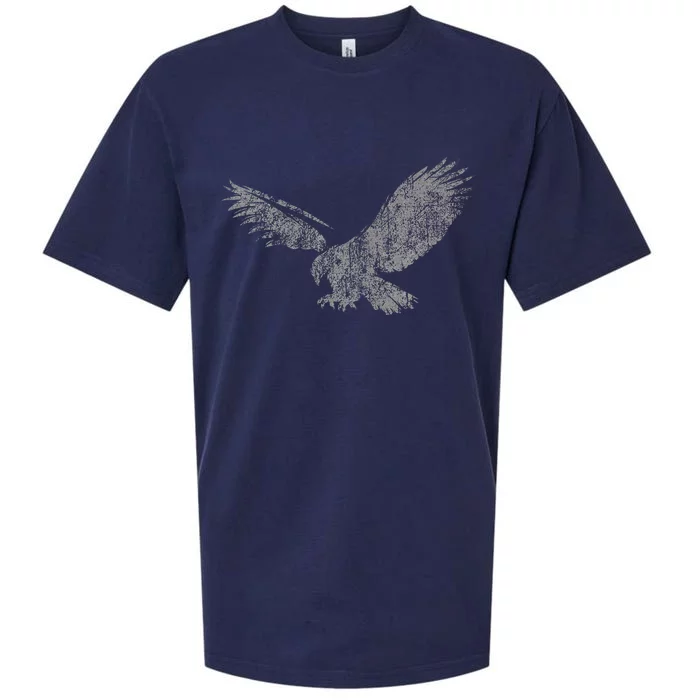 Beautiful Eagle American Bird Silhouette Flying Vintage Usa Sueded Cloud Jersey T-Shirt