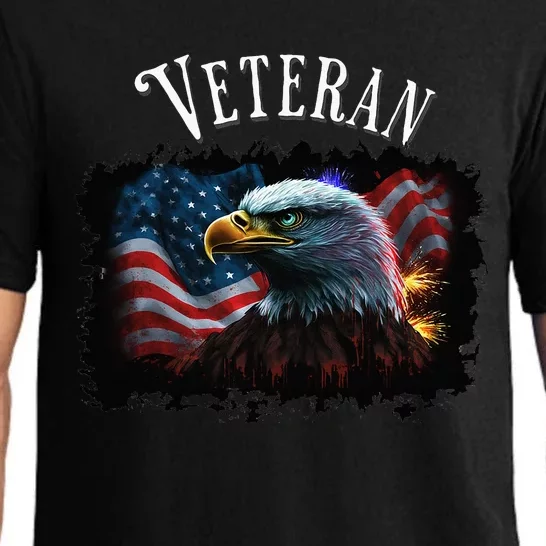 Bald Eagle American Flag Veteran Pajama Set