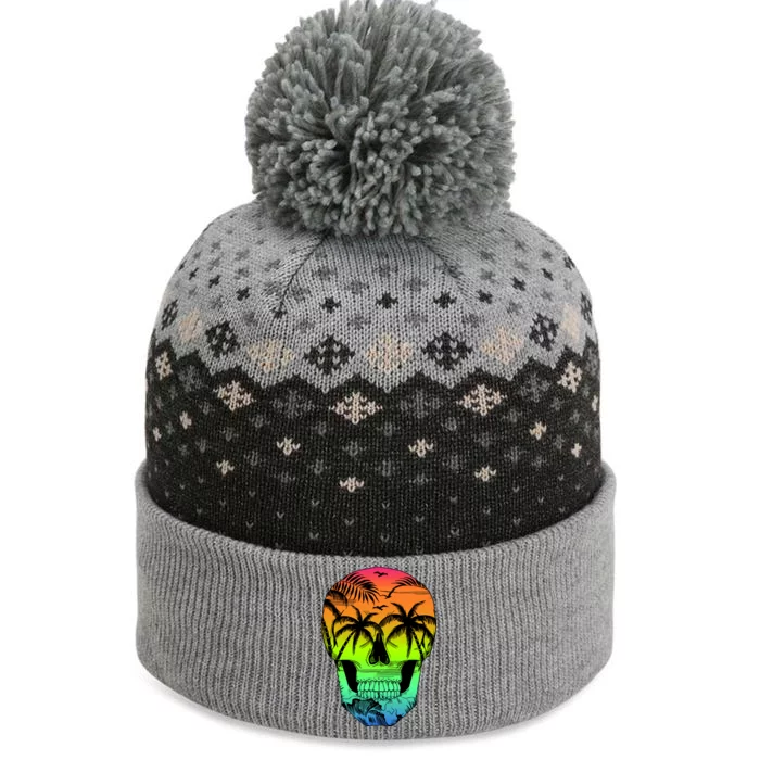 Beach Abstract Skull The Baniff Cuffed Pom Beanie