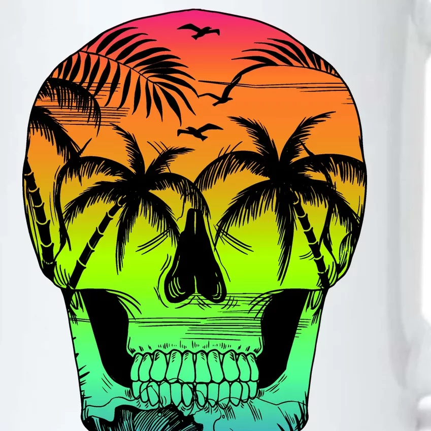 Beach Abstract Skull Black Color Changing Mug