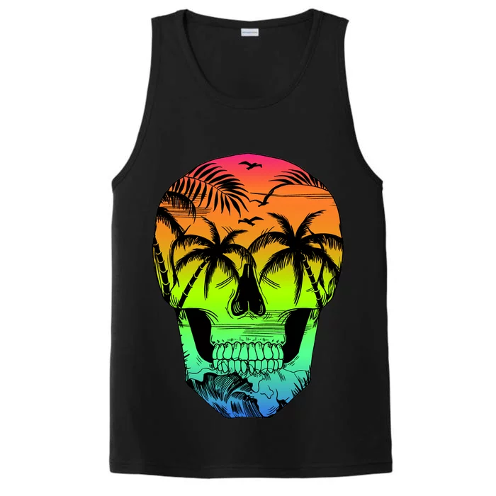 Beach Abstract Skull Performance Tank