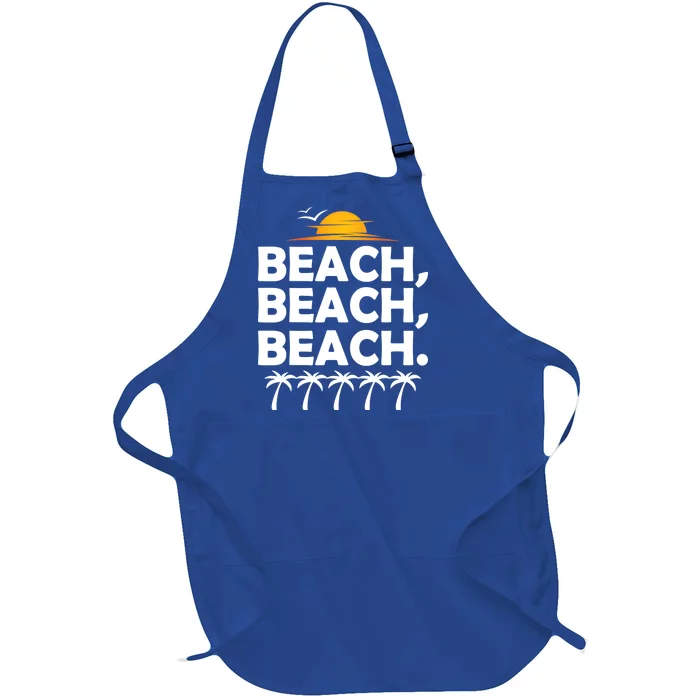 Beach Beach Beach Full-Length Apron With Pocket