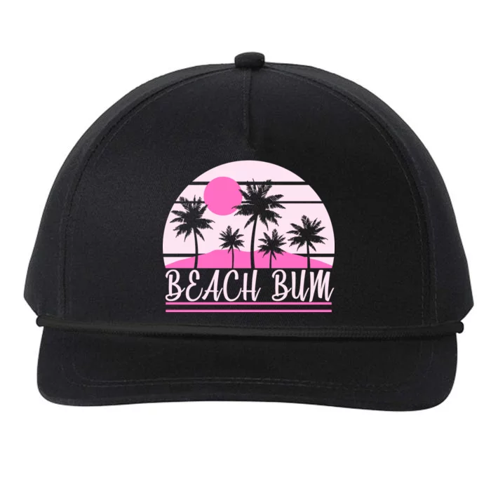 Beach Bum Pink Logo Snapback Five-Panel Rope Hat