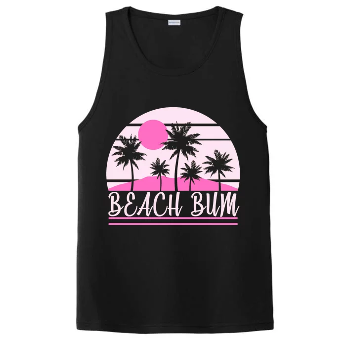 Beach Bum Pink Logo Performance Tank