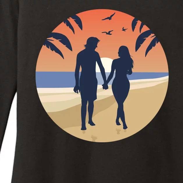 Beach Couple Womens CVC Long Sleeve Shirt