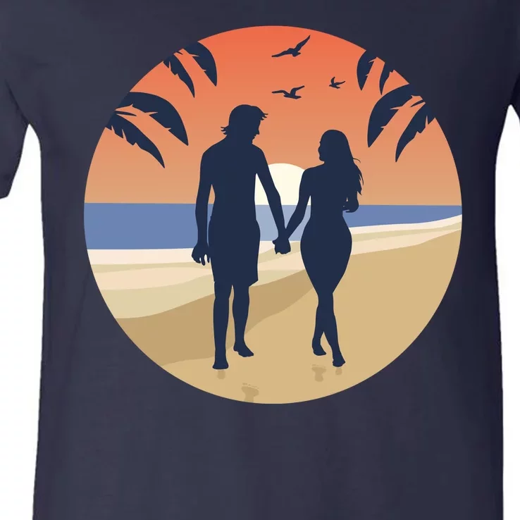 Beach Couple V-Neck T-Shirt